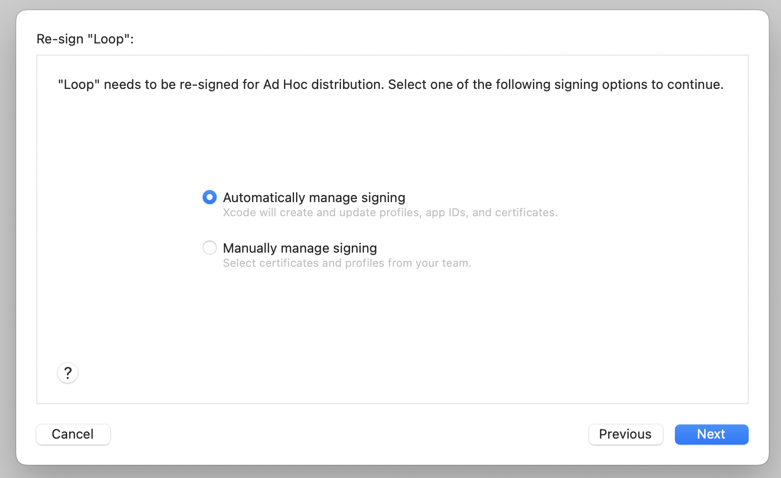 automatically manage signing